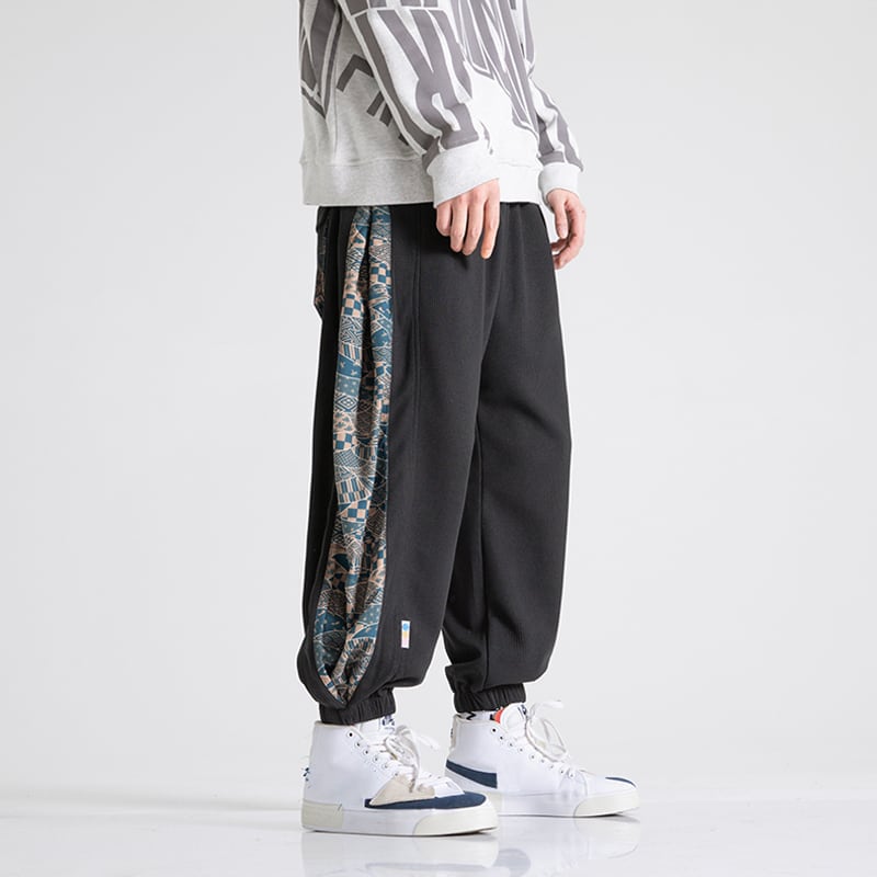 [Mowensai Series] ★Casual Pants★ 3 Colors Unisex Men's Switching Black Brown White