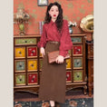 Load image into Gallery viewer, [Misslin Fashion Series]★Setup Single Order★ Shirt or Skirt Coffee Color Red Retro Cute
