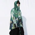 Load image into Gallery viewer, [SIN87 Series] ★UV protection★ UPF50+ Oil painting style Sun protection Cooling protection Thin outerwear Loose green Unisex Men's
