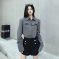 Load image into Gallery viewer, [Style Series]★Shirt★ Tops Short Length Long Sleeve Gray Gray Women's Unique Slimming Fashionable SM
