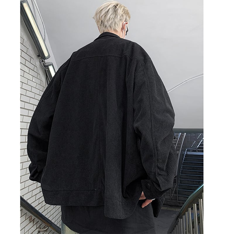 [Satoru Series]★Jacket★ 2color Outer Corduroy Unisex Men's Black Navy Retro