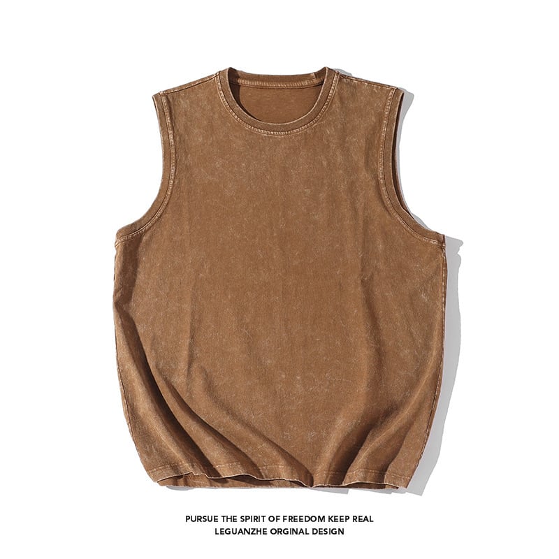 [BIGEMAN Series]★Tank Top★ Tops 3color Unisex Men's Large Size Black Green Brown