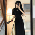 Load image into Gallery viewer, [DONGXIAOJIE series] ★China style dress★ Summer clothes, fake layered, large size, slimming, plain color, commuting
