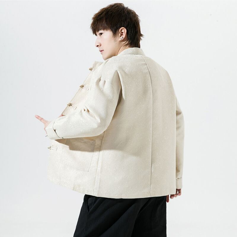 [PINZHI Series]★China style jacket★ 2color outerwear unisex men's large size black beige Chinese clothing