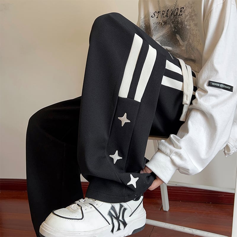 [V37 Series] ★Casual Pants★ 3color Bottoms Trousers Unisex Men's Vertical Striped Striped Pattern Sports Style