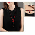 Load image into Gallery viewer, [Louran Guest Series] ★China style necklace★ Collar ladies accessories black red fish fish
