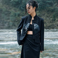 Load image into Gallery viewer, [Big Blue Dragon Series] ★China style outerwear★ Blazer, embroidered bamboo, changeable, slimming, black, black, easy to match
