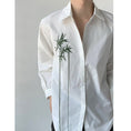 Load image into Gallery viewer, [QUANYI Series]★China style shirt★ Tops Bamboo Bamboo embroidery Unisex Men's White White Simple
