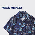 Gallery viewerに画像を読み込む, 【TRAVEL ISSUANCEシリーズ】★半袖シャツ★ アロハシャツ 沖縄 ハワイ トップス 花柄シャツ 男女兼用 メンズ 青
