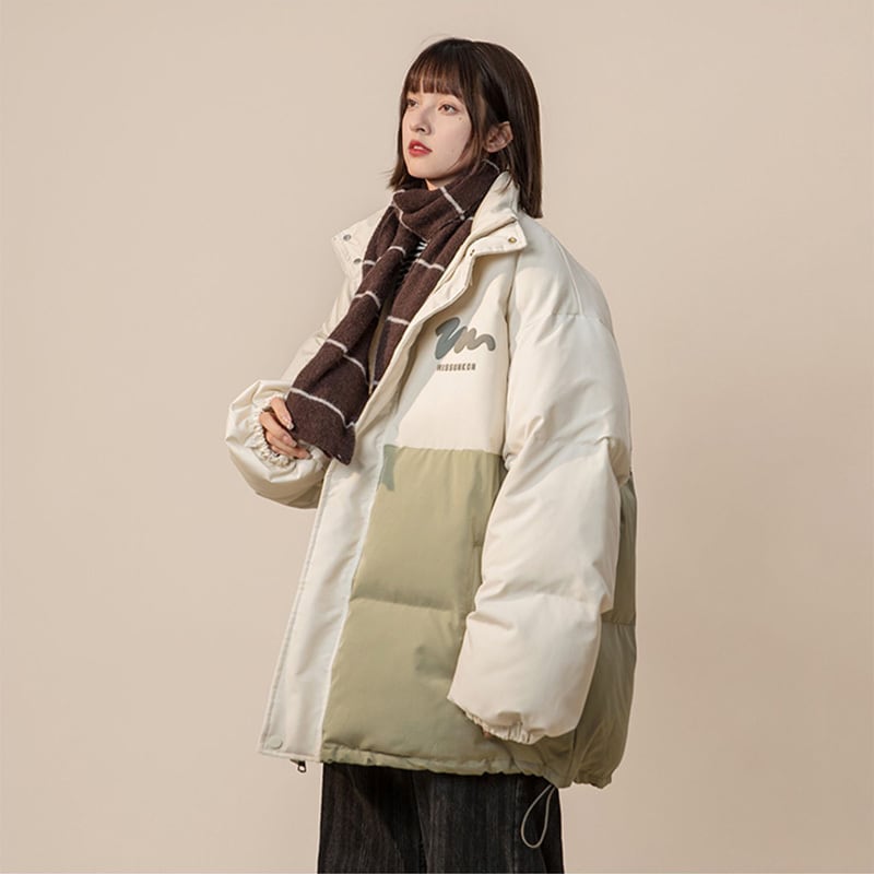 [Suikoishi Series] ★Winter coat★ Cotton coat outerwear 3color Unisex Men's color scheme Casual SML XL 2XL