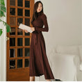 Load image into Gallery viewer, [Fumi Series]★Knit dress★ 2color long length commuting date office OL high neck slim
