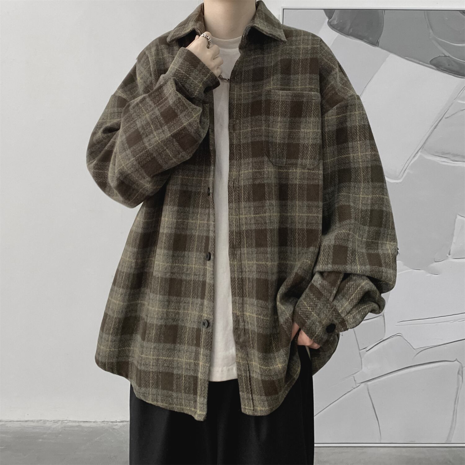 [Dannysdream Series]★Shirt★ 2color Tops Outerwear Unisex Men's Plaid Pattern ML XL 2XL