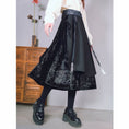 Load image into Gallery viewer, [Ancient monster house---Shanhai-kei series] ★China style skirt★ Velvet with belt Thick Black Black S M L XL
