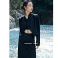 Load image into Gallery viewer, [Da Qinglong Shu Series] ★China style outerwear★ Blazer, mini length, Chinese buttons, Chinese clothes, black, slimming
