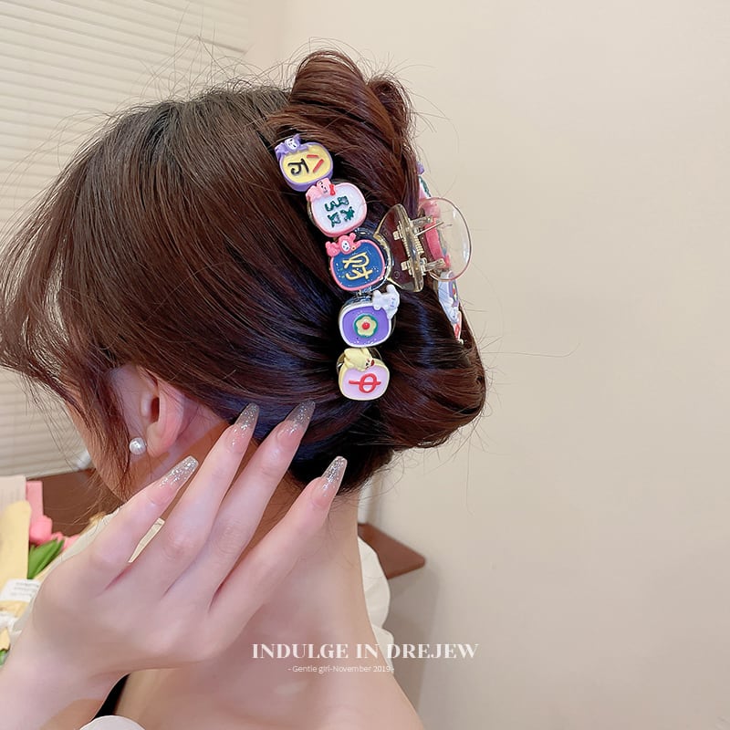 [Drejew Series] ★Hair Ornament★ Hair Clip Ladies Accessory Colored Cute Letter Pattern Date Commuting to School Fashion Trend Stylish