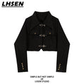 Load image into Gallery viewer, [LHSEN Series] ★Outerwear★ Short length, easy to match with design, black, SML XL, cute, improves your temperament
