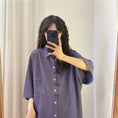 Load image into Gallery viewer, [UATONLINE Series]★China Style Shirt★ Thin Medium Chinese Clothes Tops Unisex Men's Short Sleeve Shirt Purple
