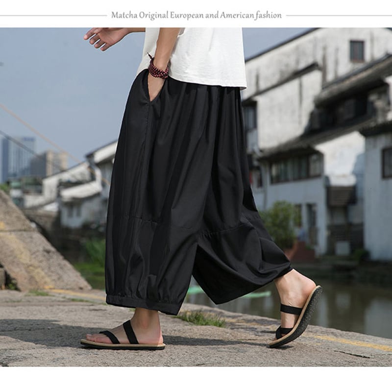 [JINTANG Series]★China style trousers★Bottoms Casual Pants Men's Large Size Loose Black