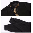 Load image into Gallery viewer, [Kokaisha --- Leaf Series] ★Chinese style tops★ Embroidery Hanfu tops Corduroy Thick Autumn/Winter Clothes Retro Black
