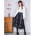 Load image into Gallery viewer, [Ancient monster house---Shanhai-kei series] ★China style skirt★ Velvet with belt Thick Black Black S M L XL
