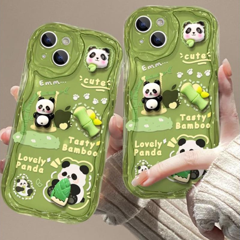 [DKF Series]★Mobile Case★ Panda Bamboo Green iPhone iPhone14 iPhone13 iPhone12/11/7/8XS