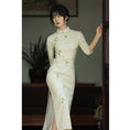 Load image into Gallery viewer, [Milading Series] ★Cheongsam dress★ Chinese style dress lace 3/4 sleeve slit elegant cute white white
