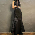 Load image into Gallery viewer, [HJIA Series]★China style skirt★ Bottoms Dragon Dragon pattern print Mermaid skirt Black Black
