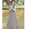 Load image into Gallery viewer, [Tatsuko Chenis Series]★Setup★ 3-piece set shirt, vest, skirt, check retro, cute
