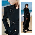 Load image into Gallery viewer, [Daiseiryusu Series]★China style blazer★Outer slim switching retro black black irregular
