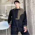 Load image into Gallery viewer, [Illustrated Series]★Shirt★ Tops Unisex Men's Fake Layered Stylish Switching Black Black
