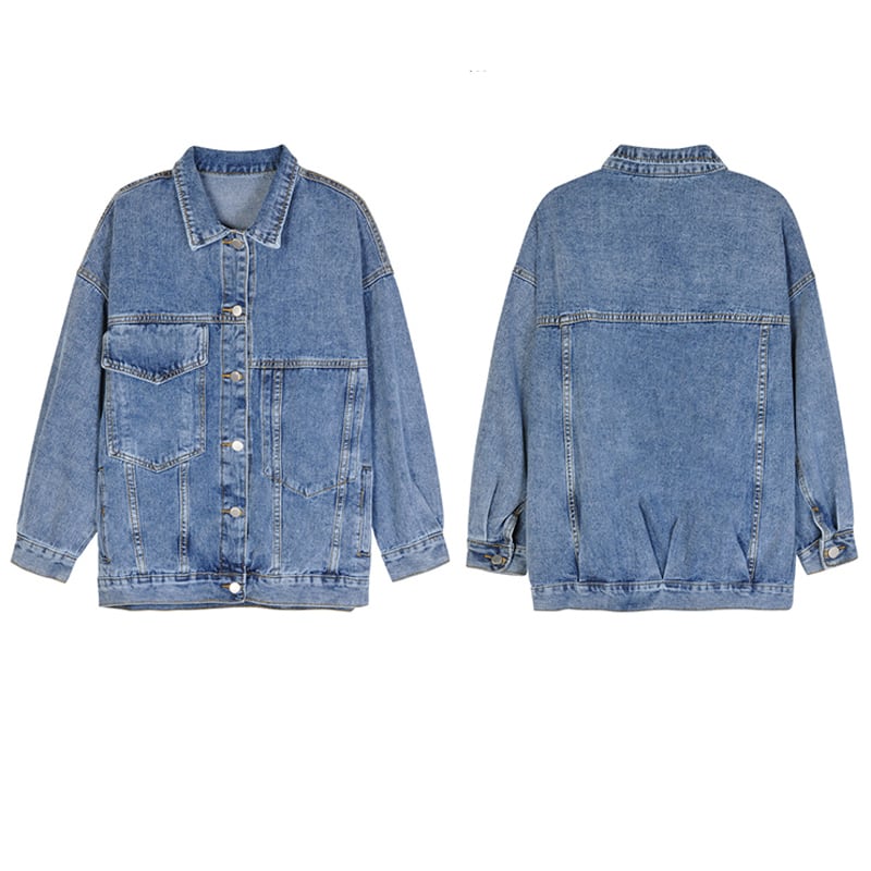 [KEKELI Series]★Denim Jacket★ Outerwear Jean Jean Asymmetrical Autumn Coordination Stylish Slimming Easy to match