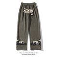 Load image into Gallery viewer, [BIGEMAN Series]★Pants★ 2color Casual Pants Bottoms Unisex Men's Large Size Alphabet Black Khaki Blue
