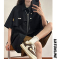 Load image into Gallery viewer, [UATONLINE Series] ★Shirt★ 2color Tops with design, with chain, unisex, men's summer clothes, black, white, short sleeve shirt
