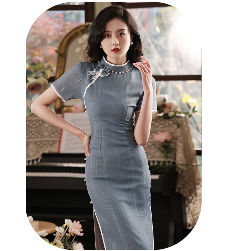 [RUYUN Series]★Cheongsam dress★ 2color Chinese style dress Elegant Temperament enhancement Large size