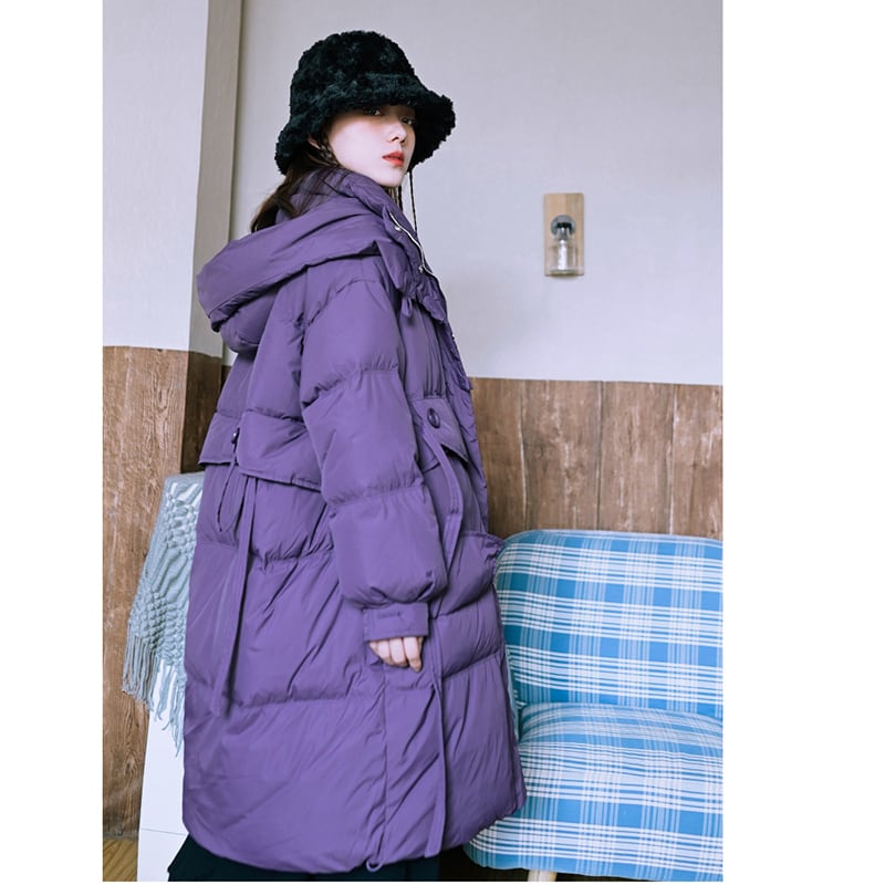 [Kokaisha --- Fine Rakuten Series] ★Down Coat★ 2color 90% Down Winter Coat Warm Purple Black