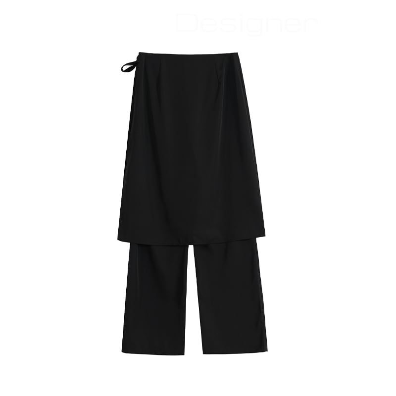 [LHSEN Series]★China style trousers★Bottoms Designed Bamboo Easy to match Black Black