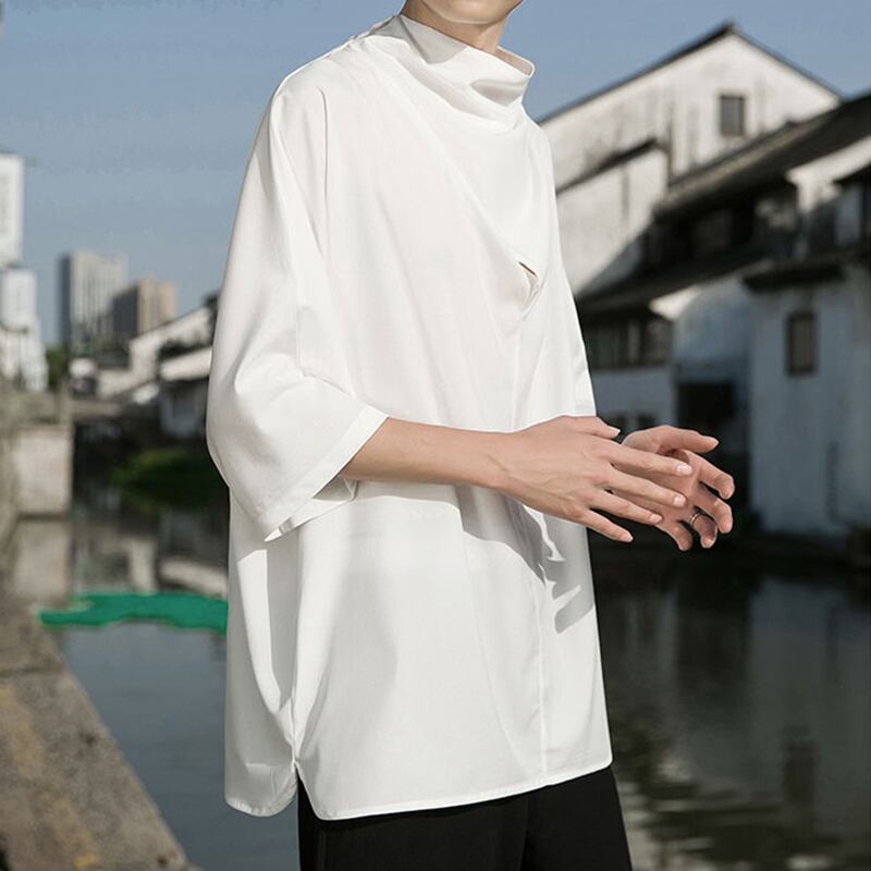 [YISHUO Series]★Chinese style T-shirt★ 4color Unisex Men's Large Size Plain Chinese Clothes Black White Red