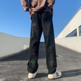 Load image into Gallery viewer, [Emeisa Series]★Denim Pants★ 2color Bottoms Pants Unisex Men's Cross Unique Blue Black
