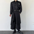 Load image into Gallery viewer, [Illustrated series] ★Pants★ Gaucho pants Unisex Men's Nine-quarter length Black Black Faux layered Culottes
