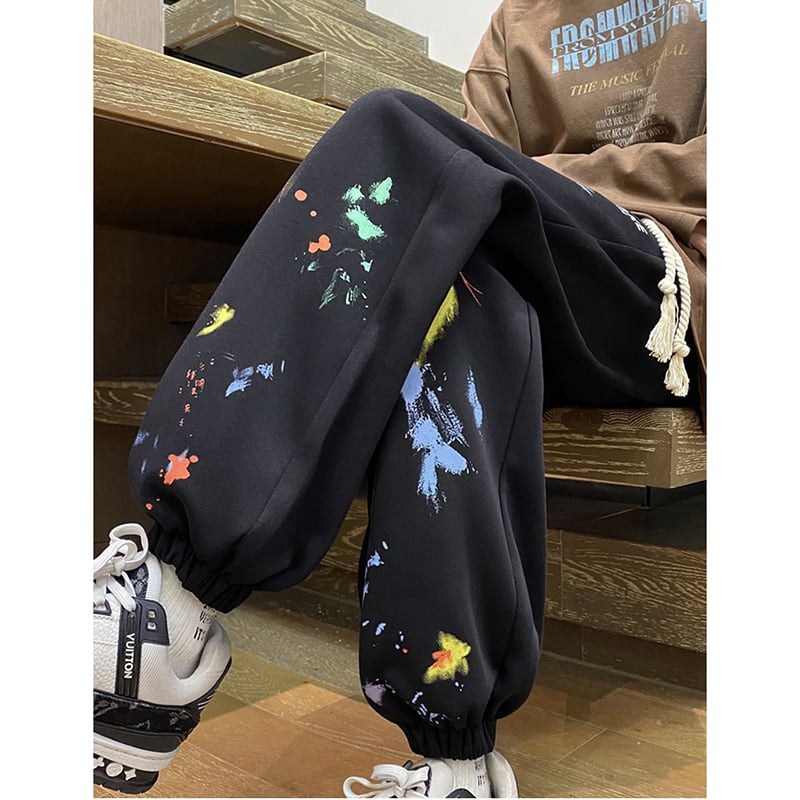 [PPG Series]★Casual pants★ Regular type or brushed lining type 3color Pants Bottoms Unisex Men's Graffiti Black Apricot Coffee color