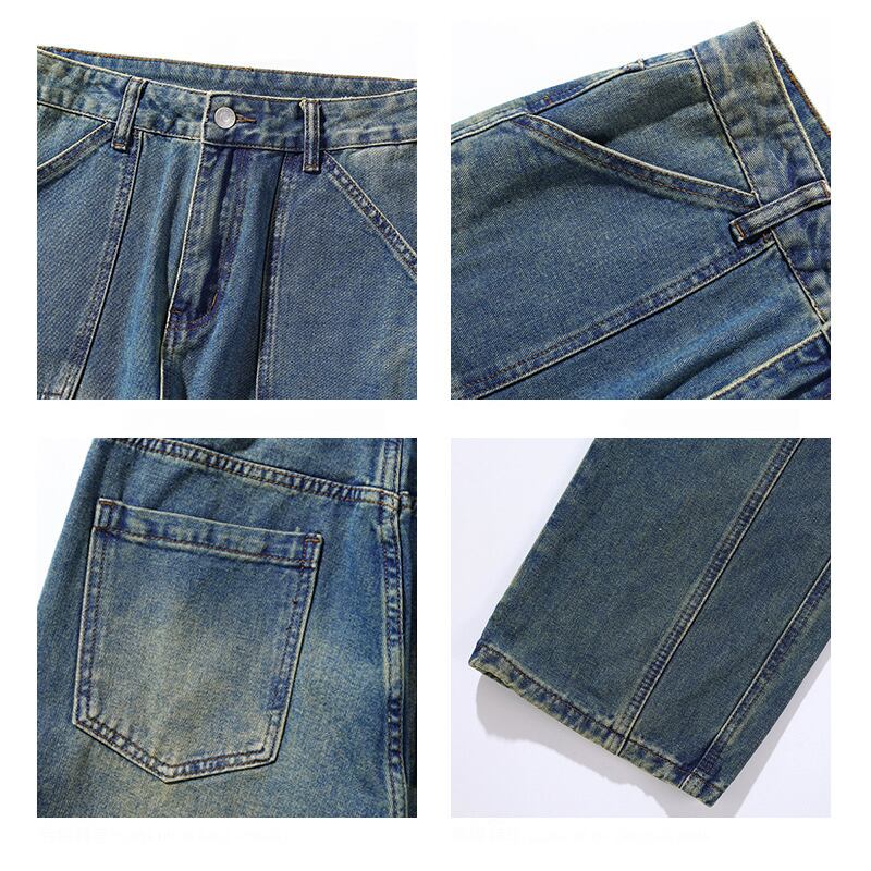 [BIGEMAN Series]★Denim Pants★ Bottoms Pants Men's Large Size Fashion Blue Blue