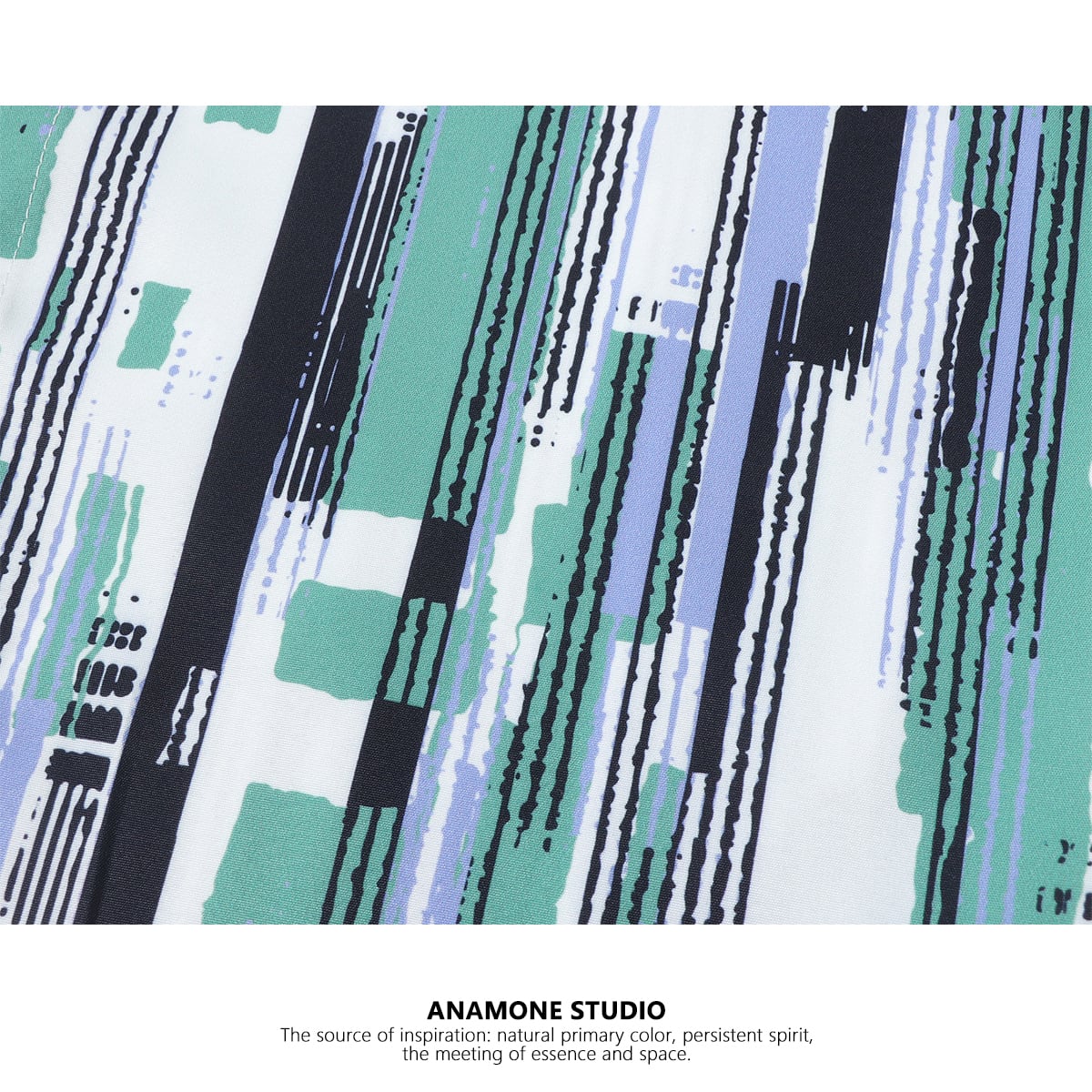 [ANAMONE STUDIO Series] ★Short sleeve shirt★ Vertical striped tops print retro ML XL unisex men's