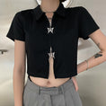 Load image into Gallery viewer, [Miyakoya Series]★T-shirt★ INS-style mini-length tops, easy to match, black, slimming, summer, short sleeves, Harajuku style
