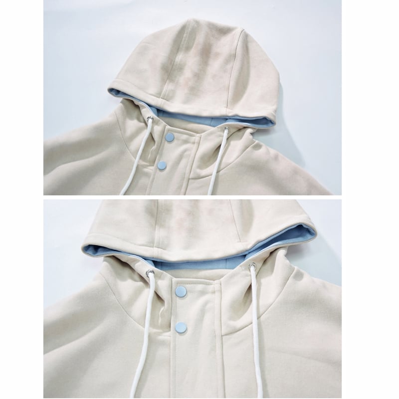 [Fujiiman Series] ★Outer★ 2color jacket unisex color scheme casual men's beige blue blue hooded