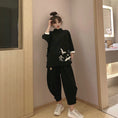 Load image into Gallery viewer, Chinese style trousers, summer cropped pants, bottoms, Chinese style clothing, black, black, large size, ML, XL, 2XL, easy to match
