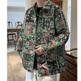 Load image into Gallery viewer, [No Series] ★Jacket★ Outer Switching Oil Painting Style Unisex Men's Large Size Ethnic Style Green
