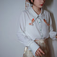 Load image into Gallery viewer, [Big Fish Series]★China Style Shirt★ Tops Goldfish Women's Long Sleeve Shirt Embroidery Large Size White White
