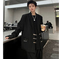 Load image into Gallery viewer, [Coolman Series] ★China style blazer★ Outerwear, cool, unisex, men's black, black with design
