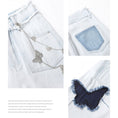 Load image into Gallery viewer, [ZIRANSE Series] ★Denim pants★ Bottoms with metal chain Pants Butterfly Slimming Ladies Blue Blue XS S M L XL
