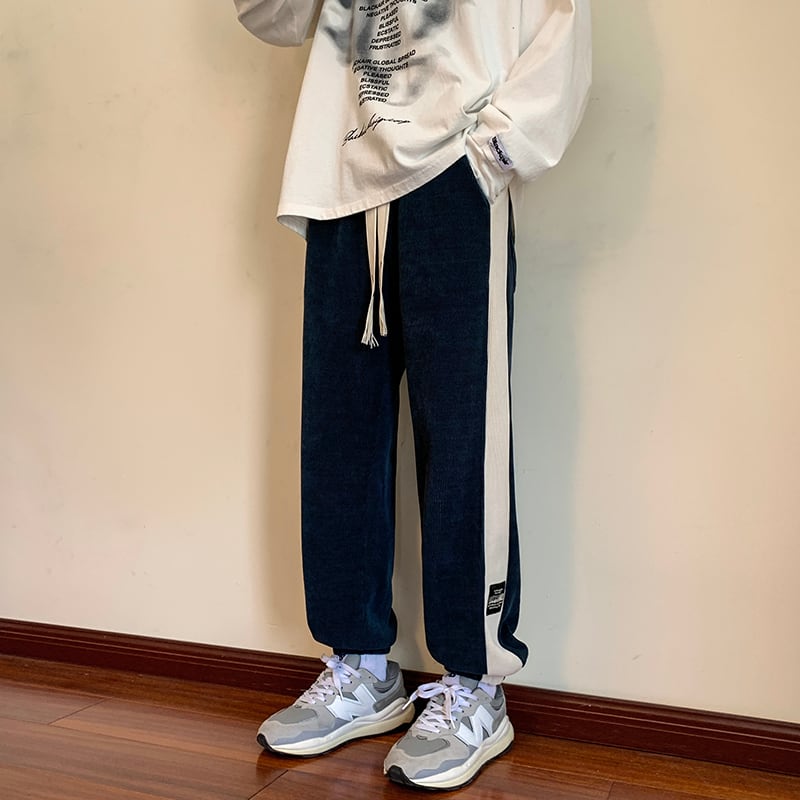 [Kasaku Series] ★Casual Pants★ 4colors Regular Type Fleece Lined Type Thick Warm Pants Unisex Men's Sports Style